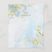 BUDGET Elegant BAPTISM nodigt Aqua Blue Gold uit (Achterkant)