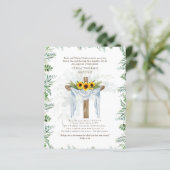 BUDGET Elegant BAPTISM nodigt Greenery Sunflower u (Staand voorkant)