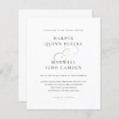 Budget Elegant Black and White Wedding Invitation (Voorkant / Achterkant)