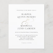 Budget Elegant Black and White Wedding Invitation (Voorkant)
