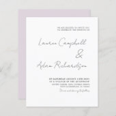 Budget Elegant Black and White Wedding Invitation (Voorkant / Achterkant)