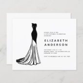 BUDGET Elegant Black Dress Birthday Uitnodiging (Voorkant / Achterkant)