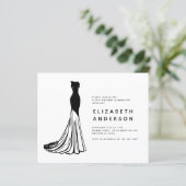 BUDGET Elegant Black Dress Birthday Uitnodiging (Staand voorkant)