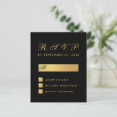 Budget Elegant Black Faux Gold Script Weddenschap  (Staand voorkant)