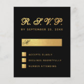 Budget Elegant Black Faux Gold Script Weddenschap  (Voorkant)