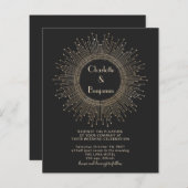 Budget Elegant Black Gold Art Deco Wedding Invite (Voorkant / Achterkant)