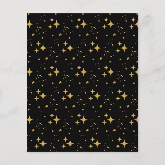 Budget Elegant Black & Gold Star Confetti Sweet 16 (Achterkant)