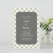 Budget Elegant Black Line Wedding Invite (Staand voorkant)