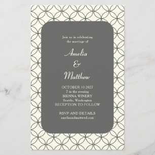 Budget Elegant Black Line Wedding Invite