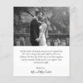 Budget Elegant Black White Photo Weddenschap Bedan (Achterkant)