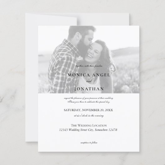 Budget Elegant Black & White Photo Wedding (Voorkant)