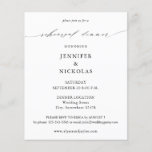 Budget Elegant Black & White Rehearsal Dinner Flyer<br><div class="desc">******* MATTE PAPIER IS THIN. UPGRADE VOOR EEN THICKERPAPIER. GEEN ENVELOPEN. VOOR HET VOORRADEN VAN DE KAART, DE KAARTEN VAN DE THICKER, CONTROLEER DE VERBINDING HIERONDER. KAART STOCK, THICKER KAARTEN HEBBEN EEN OPTIE VOOR ENVELOPEN OF OMVAT HEN******** Geen enveloppen, flyer versie. Bespaar geld op formele uitnodigingen met deze papieren uitnodiging....</div>