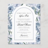 Budget Elegant Bloemen Iets Blauw Vrijgezellenfees Flyer (Voorkant)