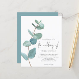 Budget Elegant Blue Eucalyptus Weddenschap