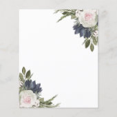 Budget Elegant Blue Floral Wedding Flyer (Achterkant)