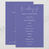 Budget Elegant Blue Wedding Programme (Voorkant / Achterkant)