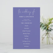 Budget Elegant Blue Wedding Programme (Staand voorkant)