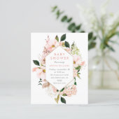 Budget Elegant Blush & Gold Floral Baby shower (Staand voorkant)