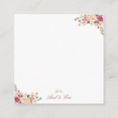 Budget Elegant Blush Roze Bloemen Bruiloft Informatiekaartje (Achterkant)