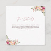 Budget Elegant Blush Roze Bloemen Bruiloft Informatiekaartje (Voorkant)
