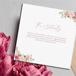 Budget Elegant Blush Roze Bloemen Bruiloft Informatiekaartje