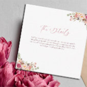 Budget Elegant Blush Roze Bloemen Bruiloft Informatiekaartje