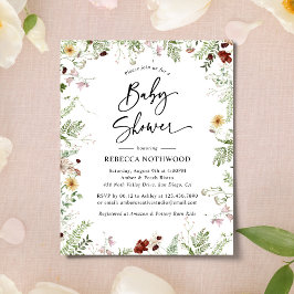 Budget Elegant Boho Baby shower Uitnodiging