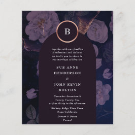 Budget Elegant Boho Floral Arch Roos Gold Wedding Flyer