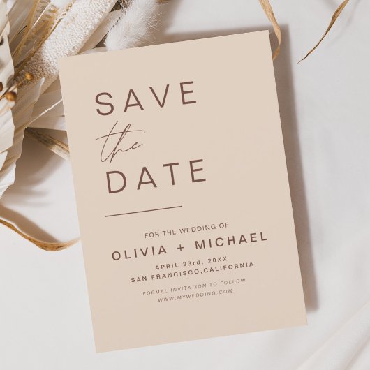 Budget Elegant Boho Save the Date Minimalistisch Flyer