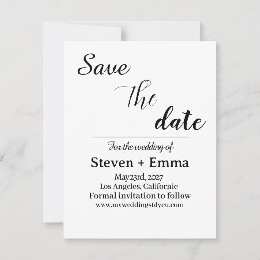 Budget Elegant Boho Trouwkaart Save the Date (Voorkant)