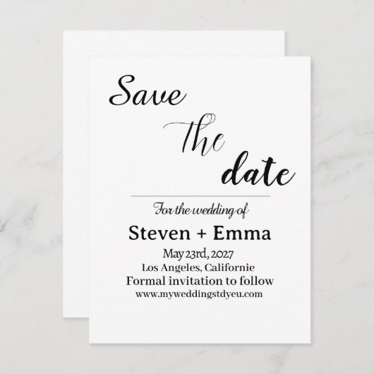 Budget Elegant Boho Trouwkaart Save the Date (Voorkant / Achterkant)