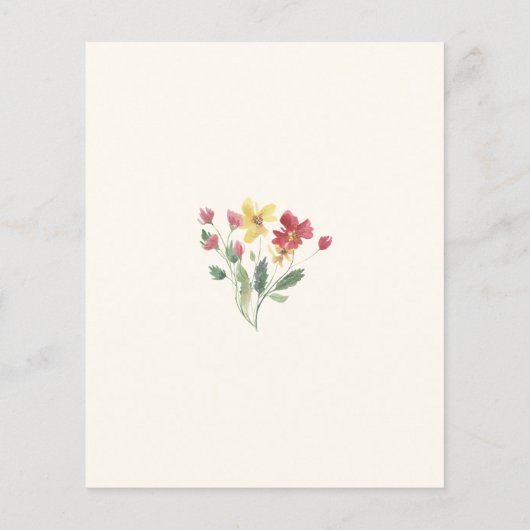 Budget Elegant Boho Wildbloemen Weddenschap (Achterkant)