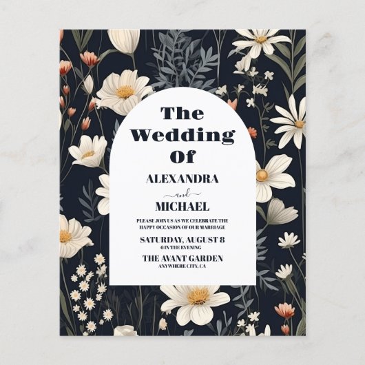 Budget Elegant Boho Wildflower Bruiloft (Voorkant)