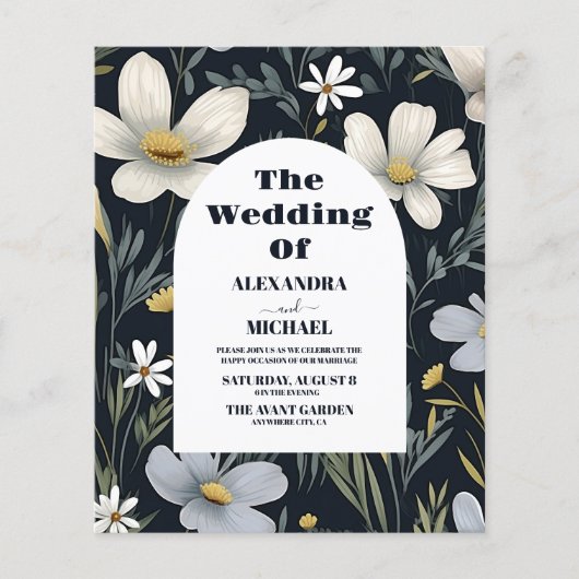 Budget Elegant Boho Wildflower Bruiloft (Voorkant)