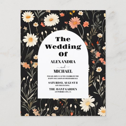 Budget Elegant Boho Wildflower Bruiloft (Voorkant)