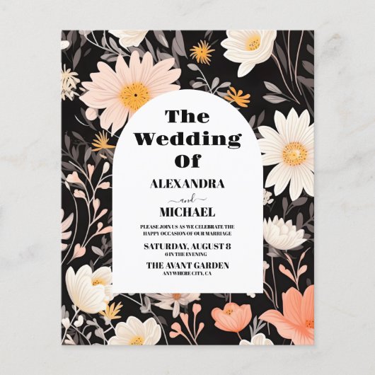 Budget Elegant Boho Wildflower Bruiloft (Voorkant)