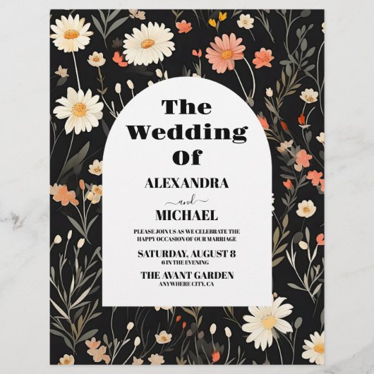 Budget Elegant Boho Wildflower Bruiloft Flyer (Voorkant)