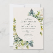 Budget Elegant bos laat groen bruiloft Kaart (Voorkant)
