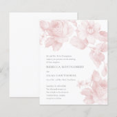 Budget Elegant Botanical Floral Wedding Invitation (Voorkant / Achterkant)