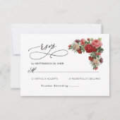 Budget Elegant Bouquet Wedding RSVP Kaartje (Voorkant)
