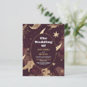 Budget Elegant Bourgondië Goud Hemelbruiloft (Staand voorkant)