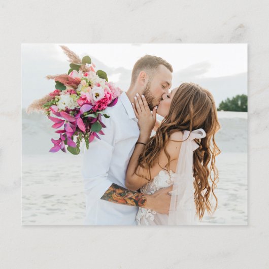 Budget Elegant Bruiloft Dank u Fotokaart (Achterkant)