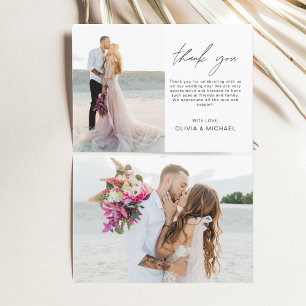 Budget Elegant Bruiloft Dank u Fotokaart