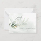 budget elegant bruiloft eucalyptus botanische RSVP Notitiekaartje (Voorkant)