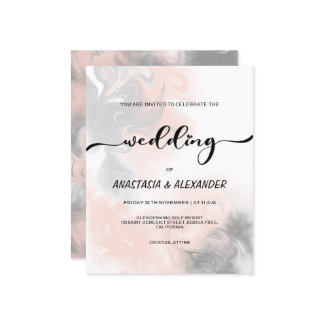 BUDGET/Elegant bruiloft uitnodiging.
