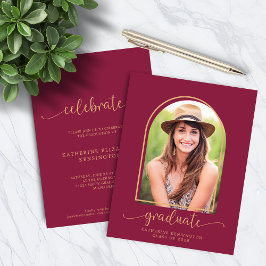 Budget Elegant Burgundy Gold Arch Photo Afstuderen