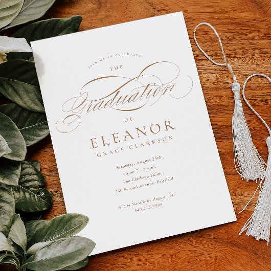 Budget Elegant Calligrafie Graduation Party Kaart