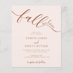 Budget Elegant Calligraphy Herfst in Love Wedding Flyer