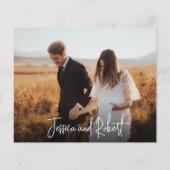 Budget Elegant Calligraphy Photo Weddenschap Harte Flyer (Achterkant)