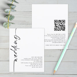 BUDGET Elegant Calligraphy QR Code Wedding Invite
